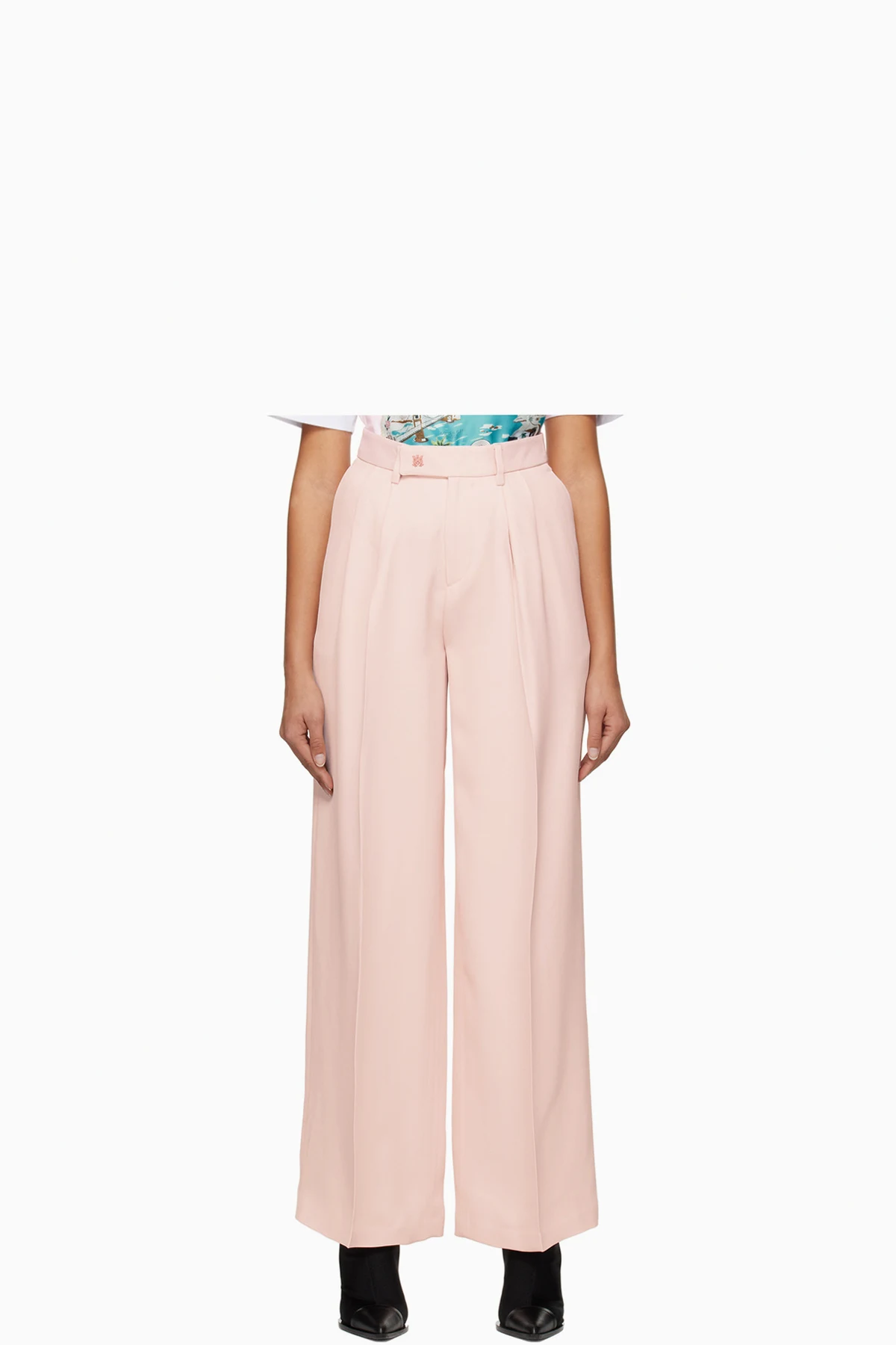 Pink Double Pleated Trousers