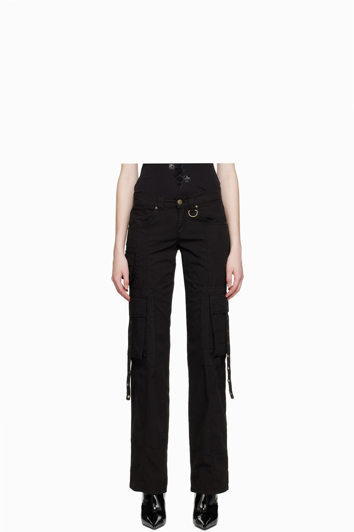 Black Eyelet Trousers
