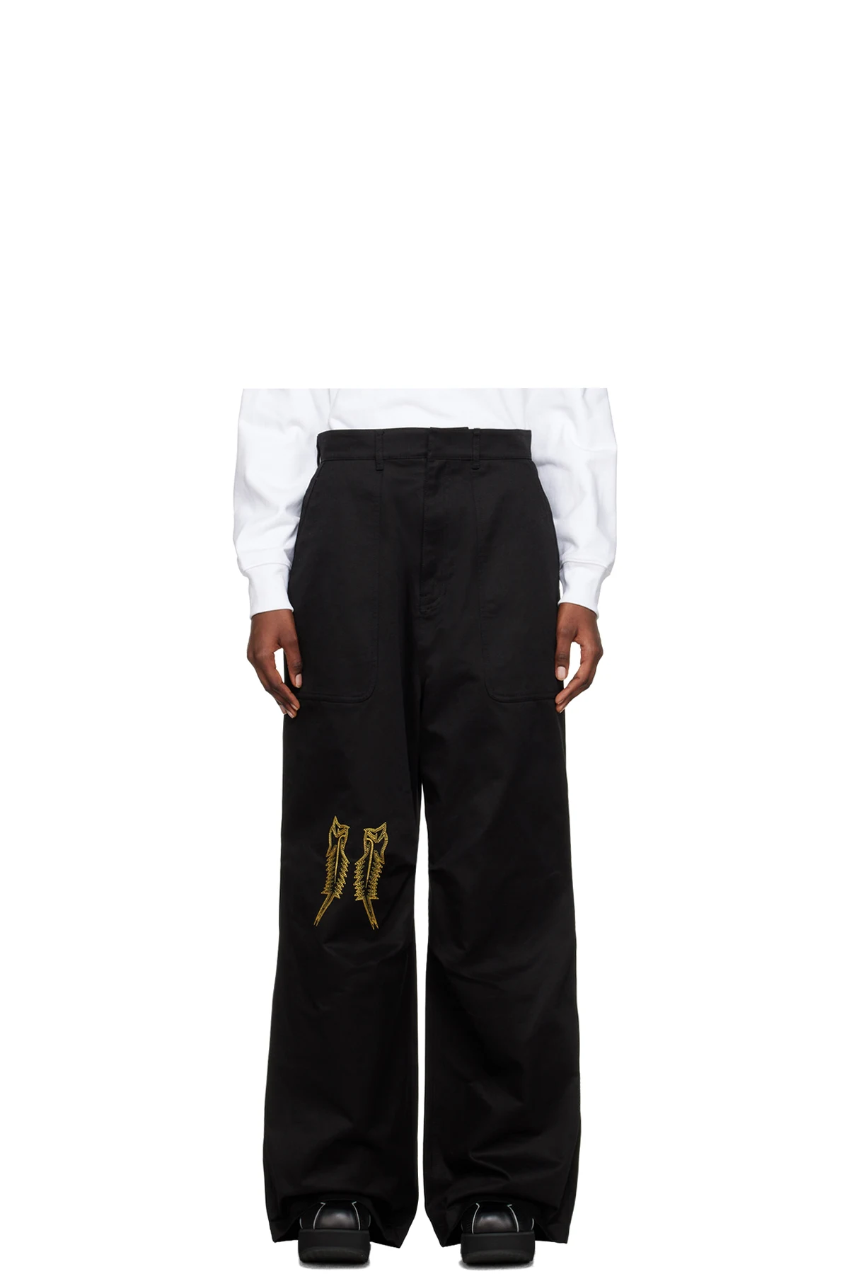 Black Embroidered Trousers