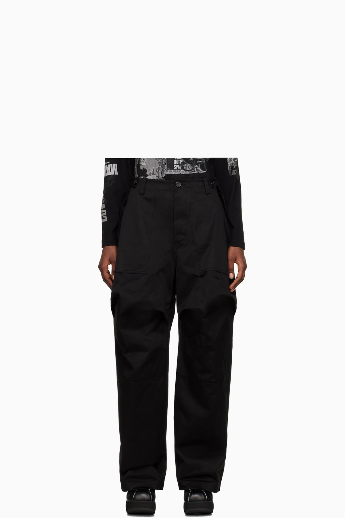 Black Paneled Trousers