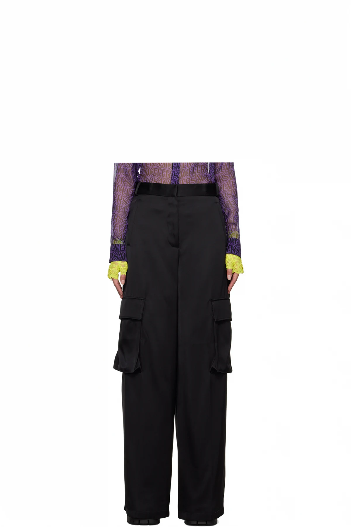 Black Cargo Pocket Trousers