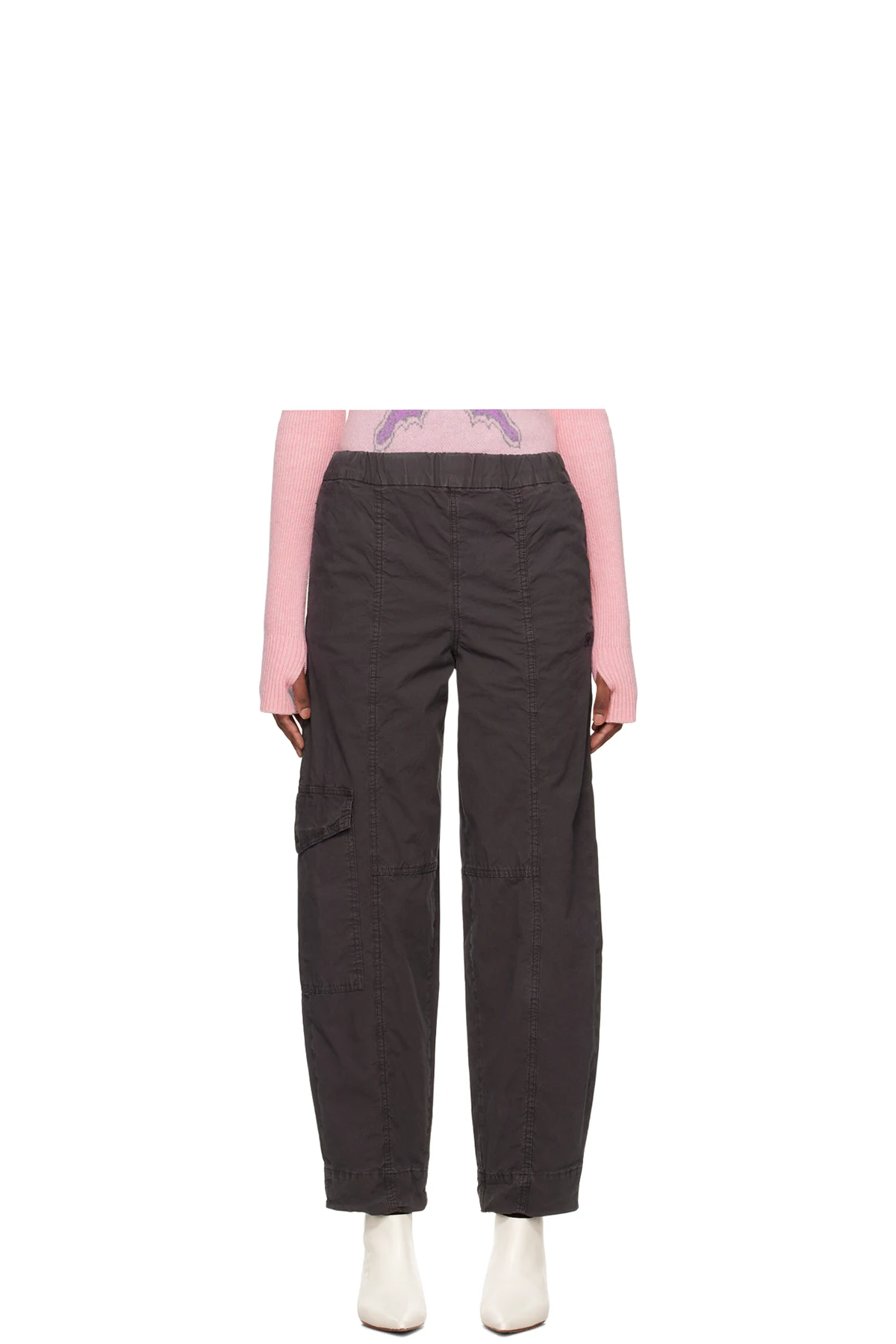 Gray Curve Trousers