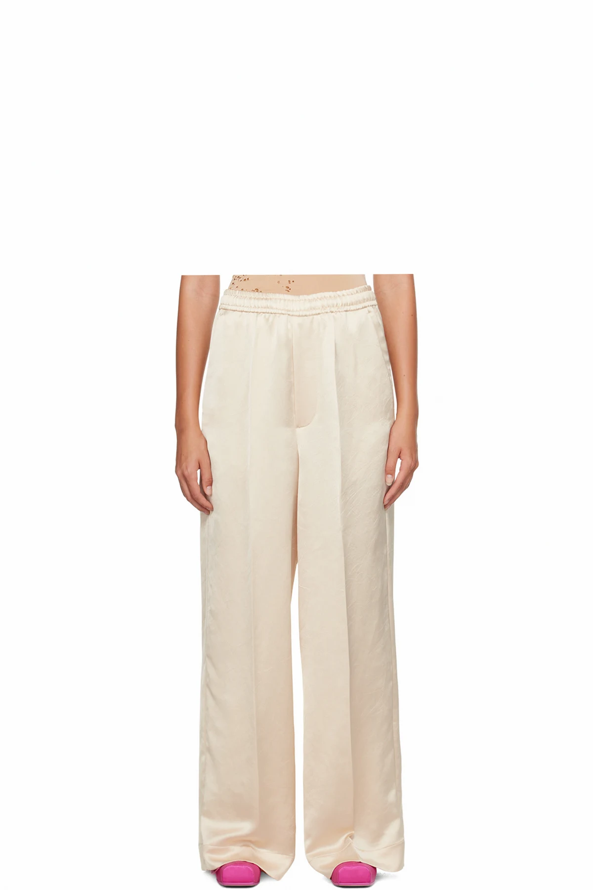 Off-White Crinkled Trousers