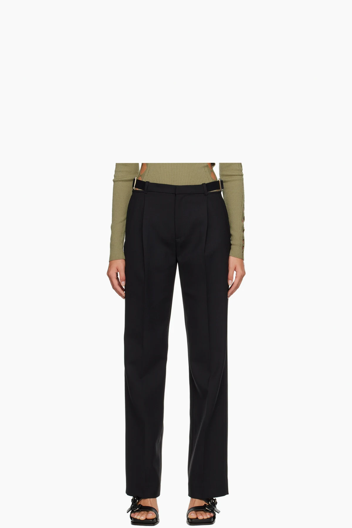 Black Safety Slider Trousers
