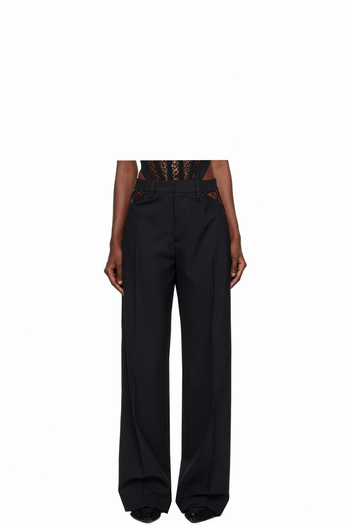 Black Picot Trousers