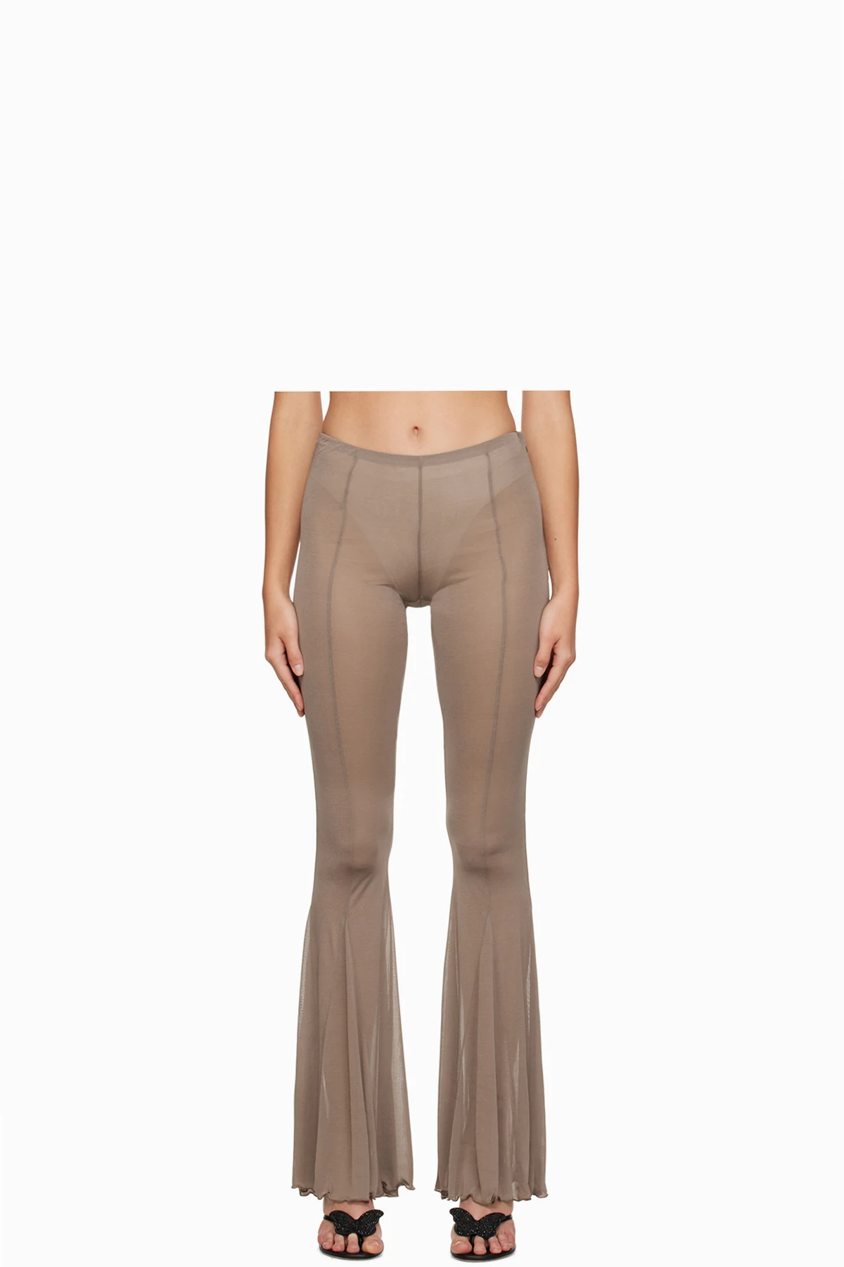 Taupe Flare Trousers