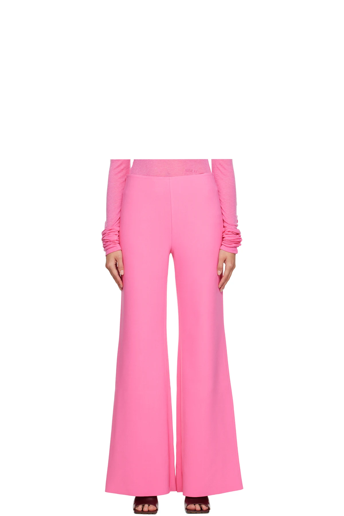 Pink Wide Bootcut Trousers