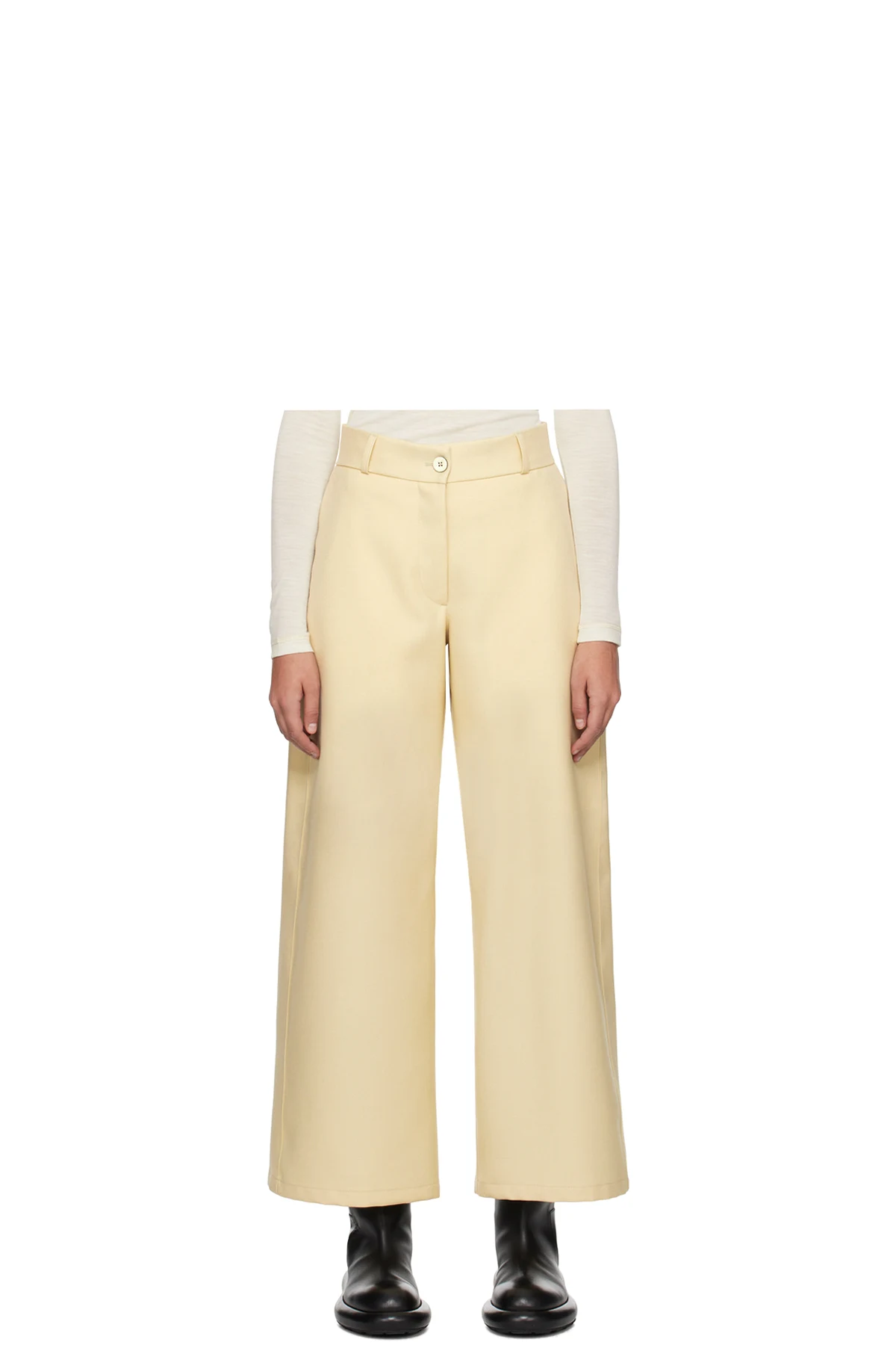 Yellow Relaxed-Fit Trousers