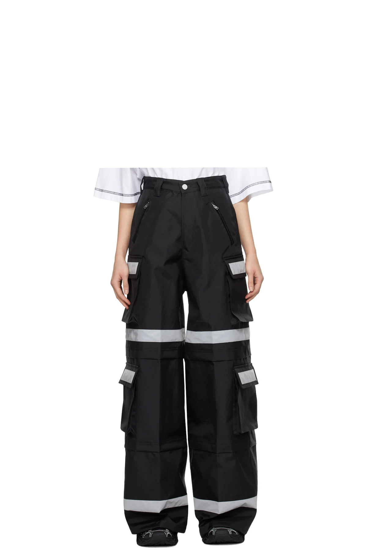 Black Reflective Cargo Pants