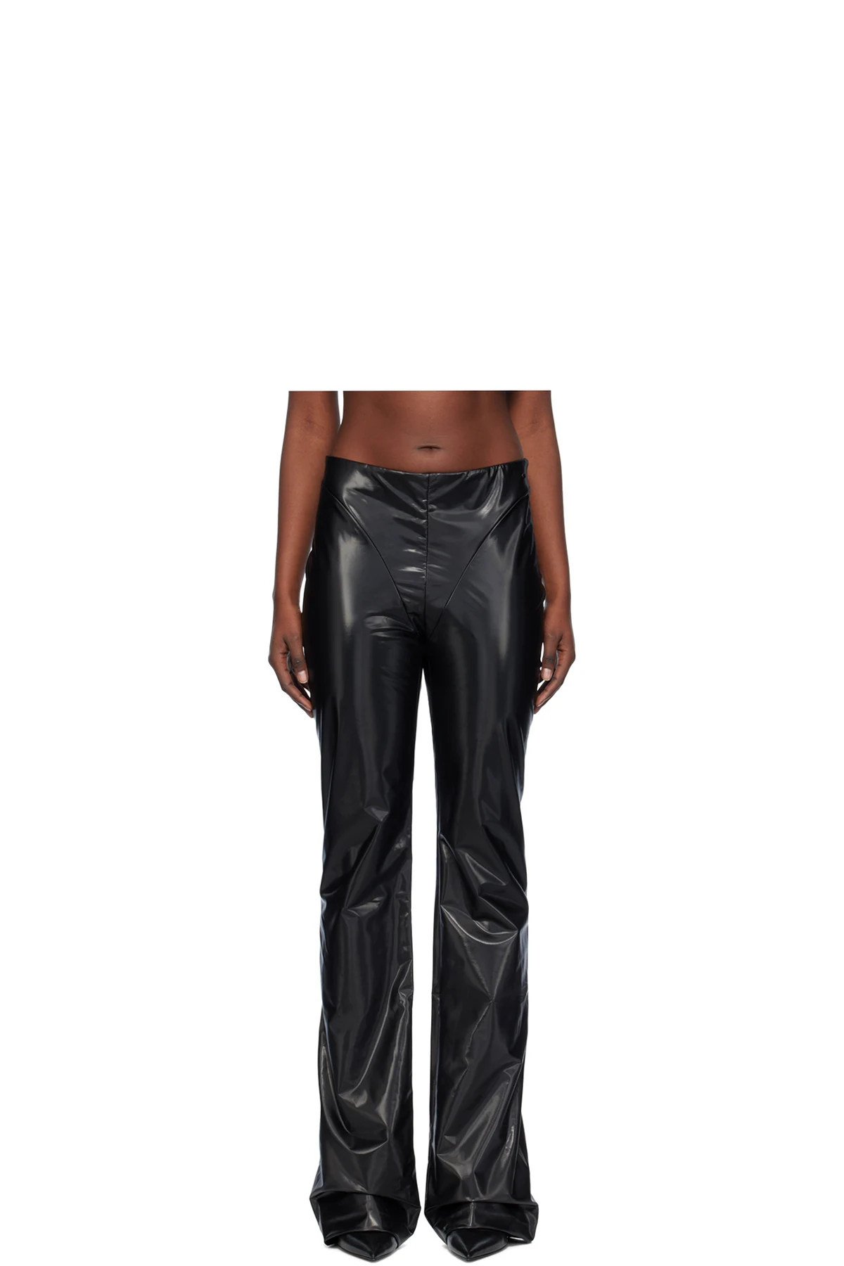 Black Laminated Trousers