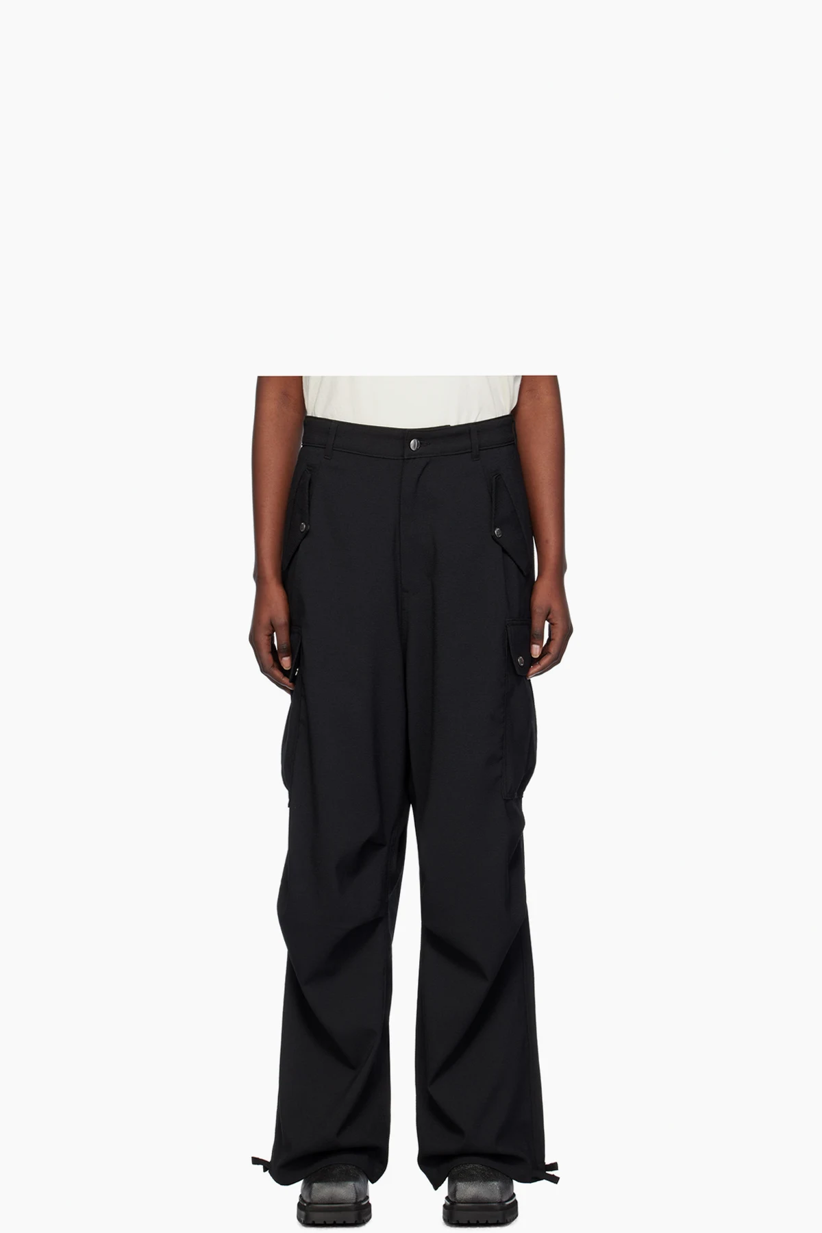 Black Cargo Pocket Trousers