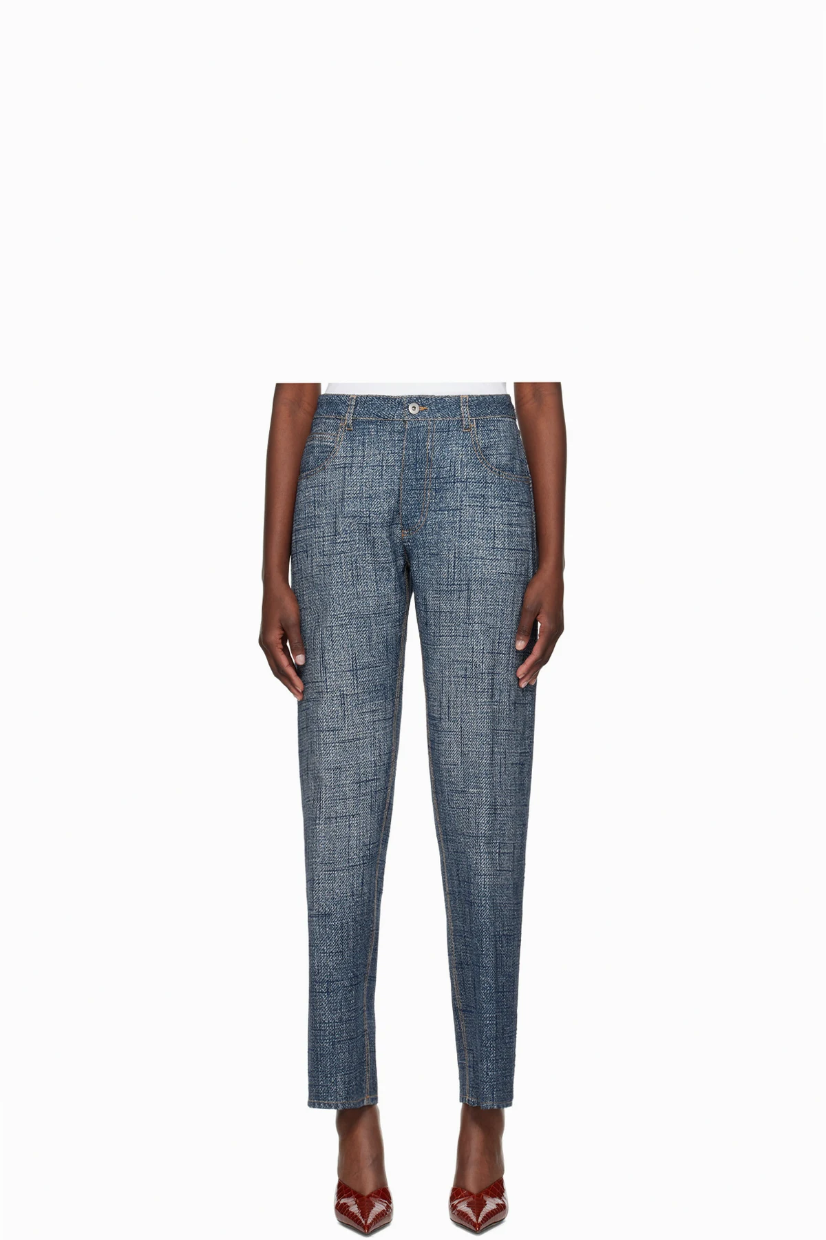 Indigo & White Printed Trousers