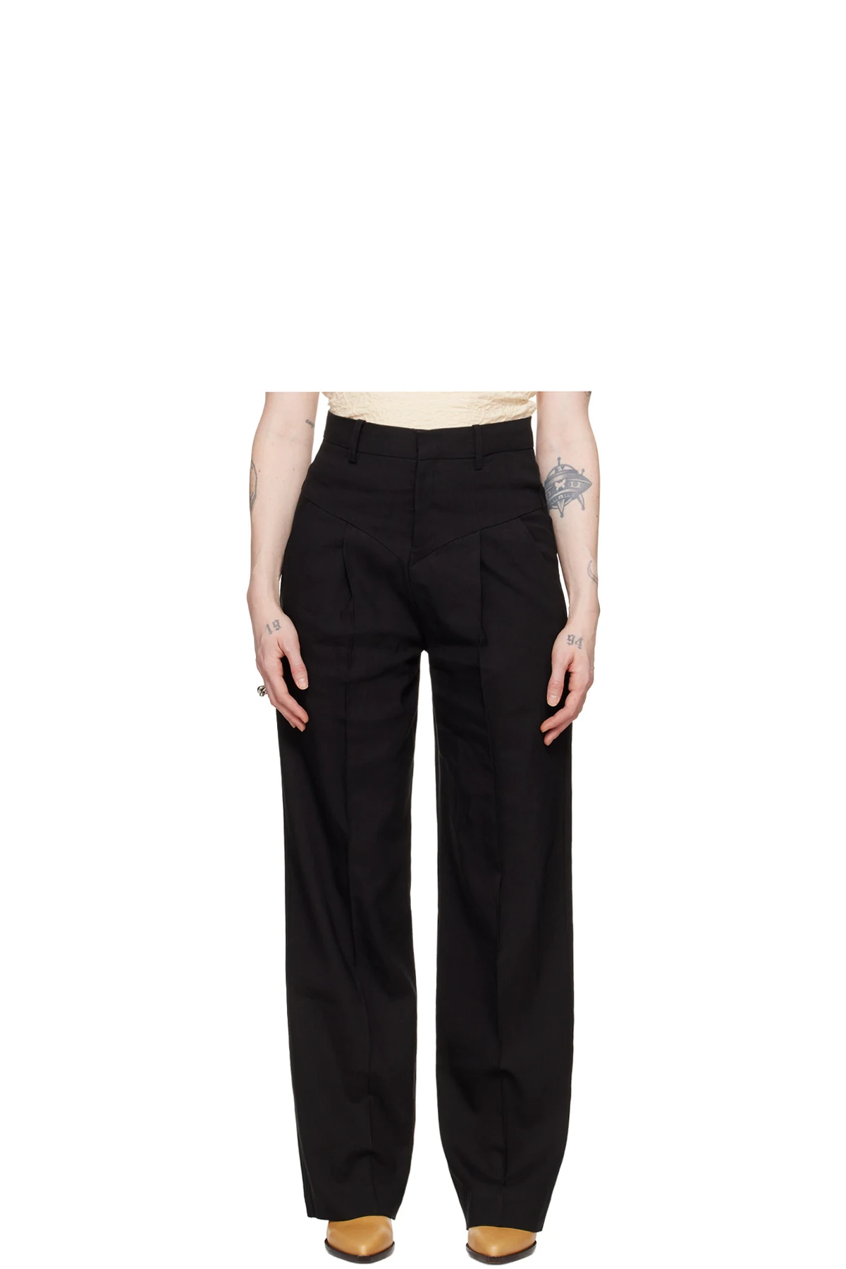 Black Staya Modern Flou Trousers
