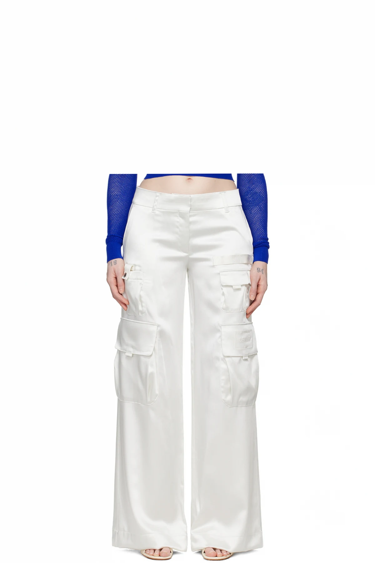 White Toybox Cargo Pants
