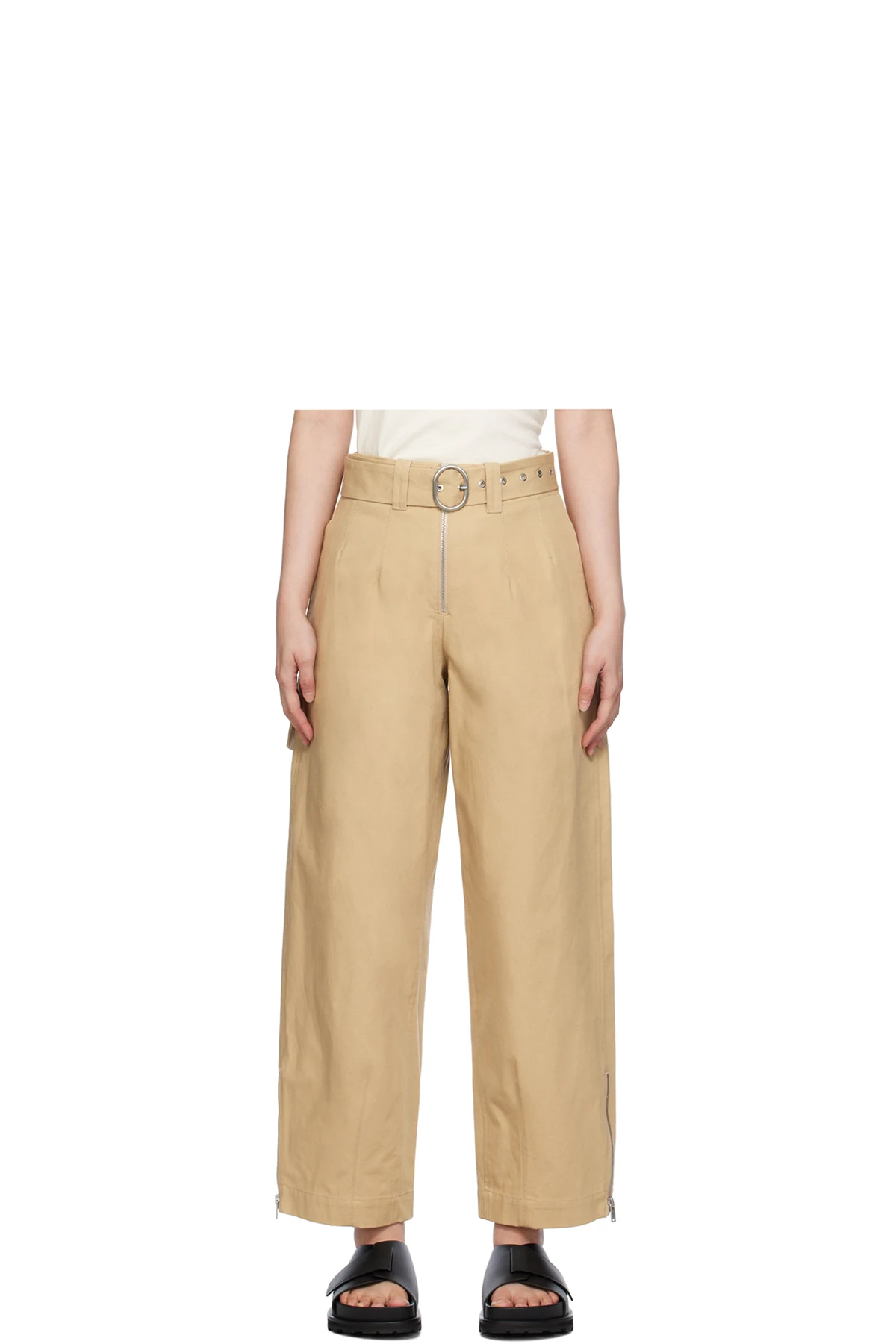 Beige Tailored Trousers
