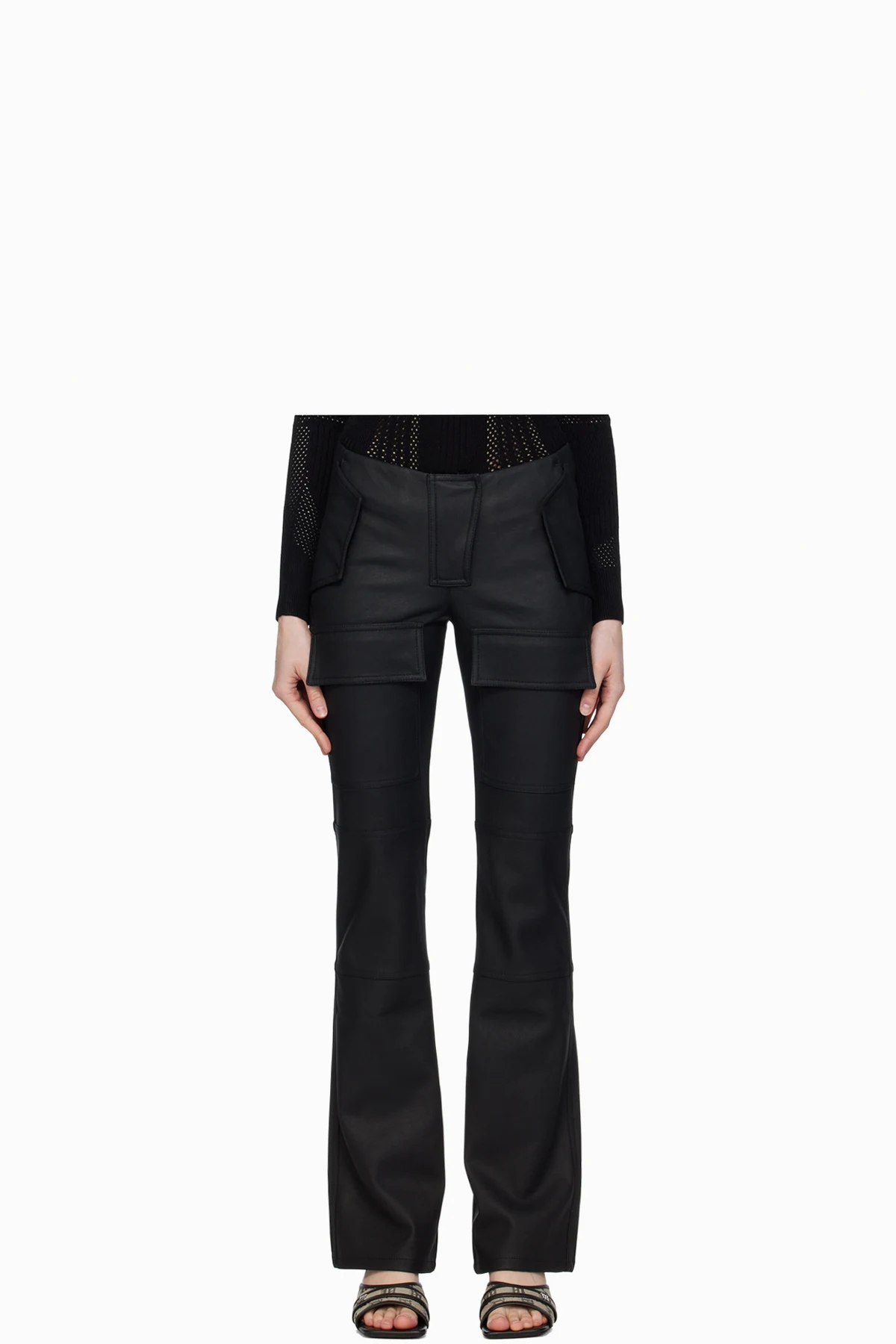 Black Moto Faux-Leather Trousers