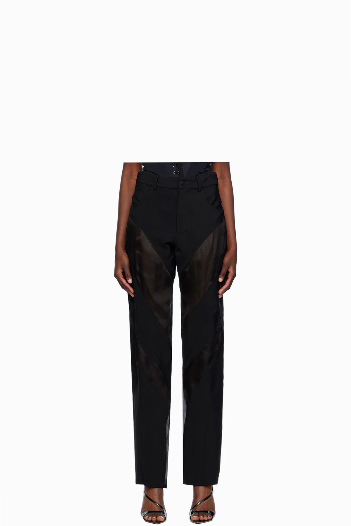Black Paneled Trousers