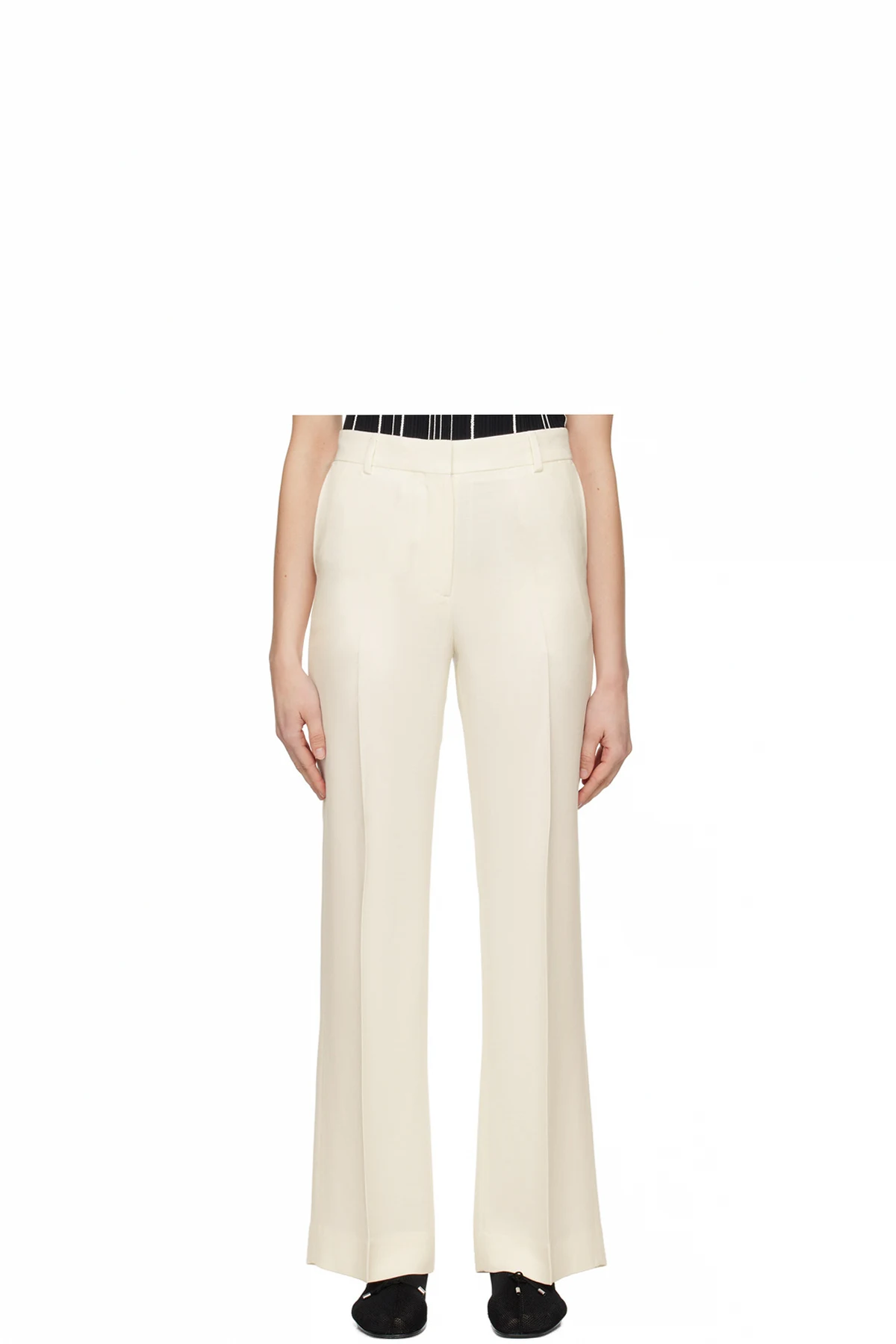 White Relaxed-Fit Trousers