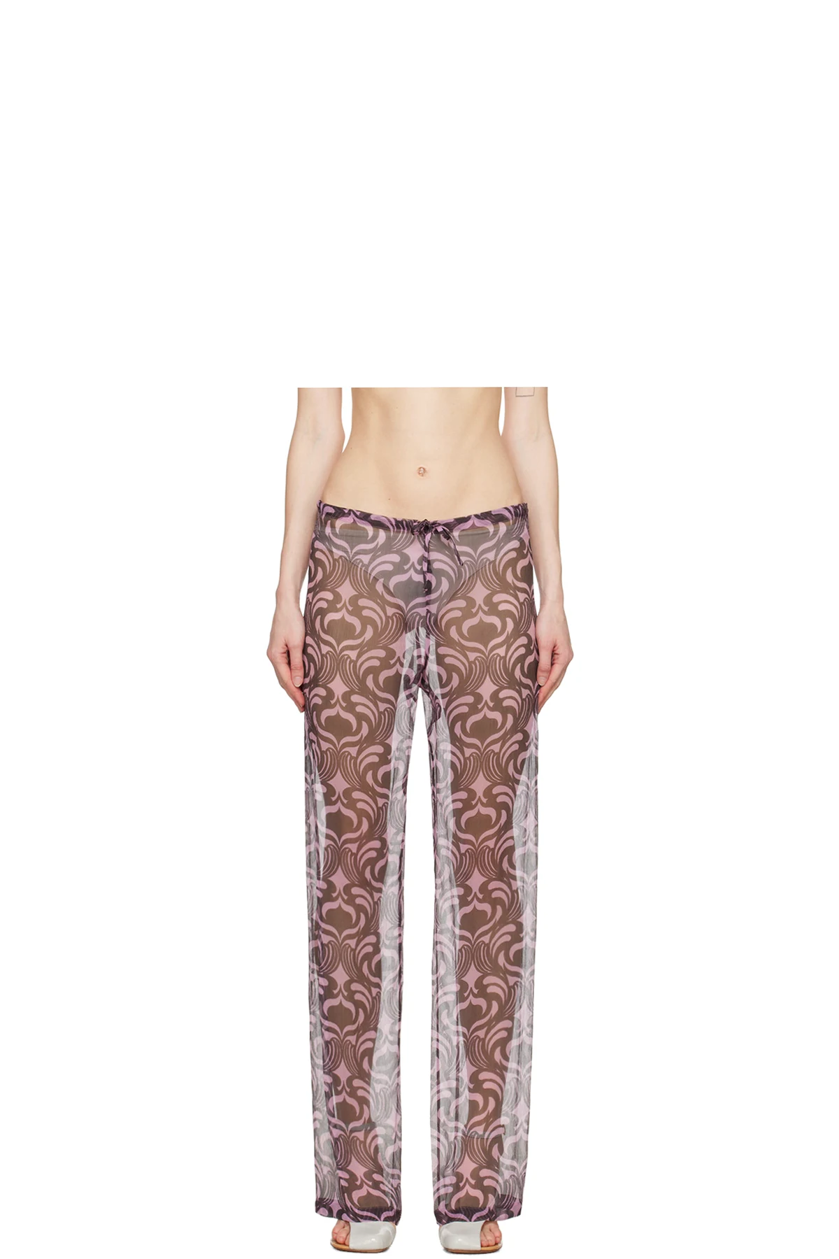 Black & Pink Printed Trousers