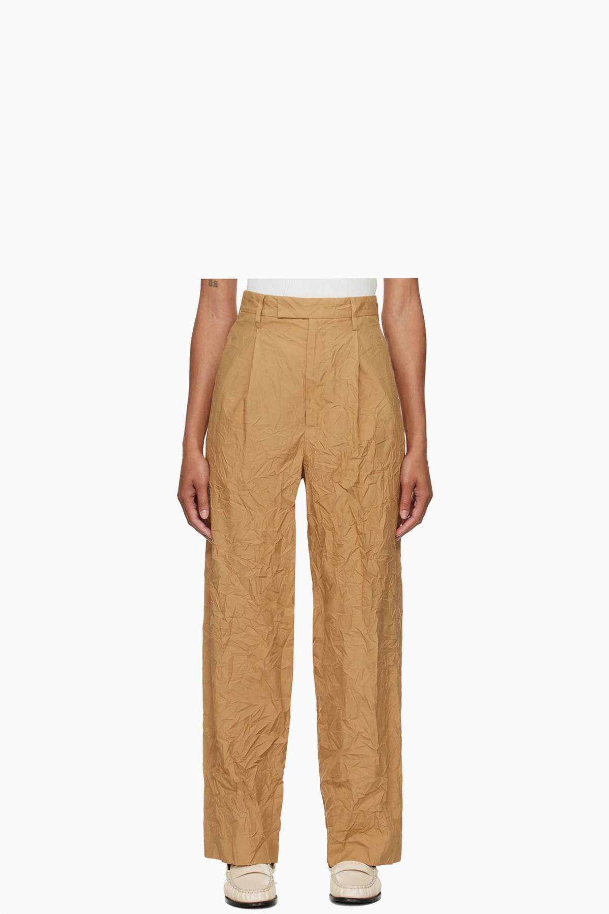 Brown Wrinkled Trousers