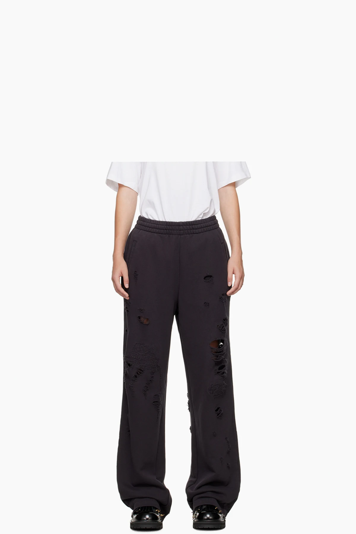 Black Distressed Sweatpants