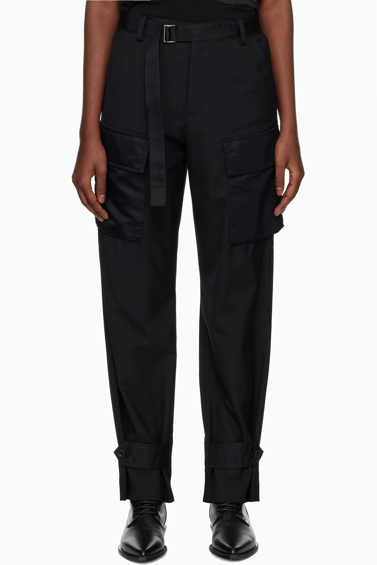 Black Suiting & Nylon Twill Trousers