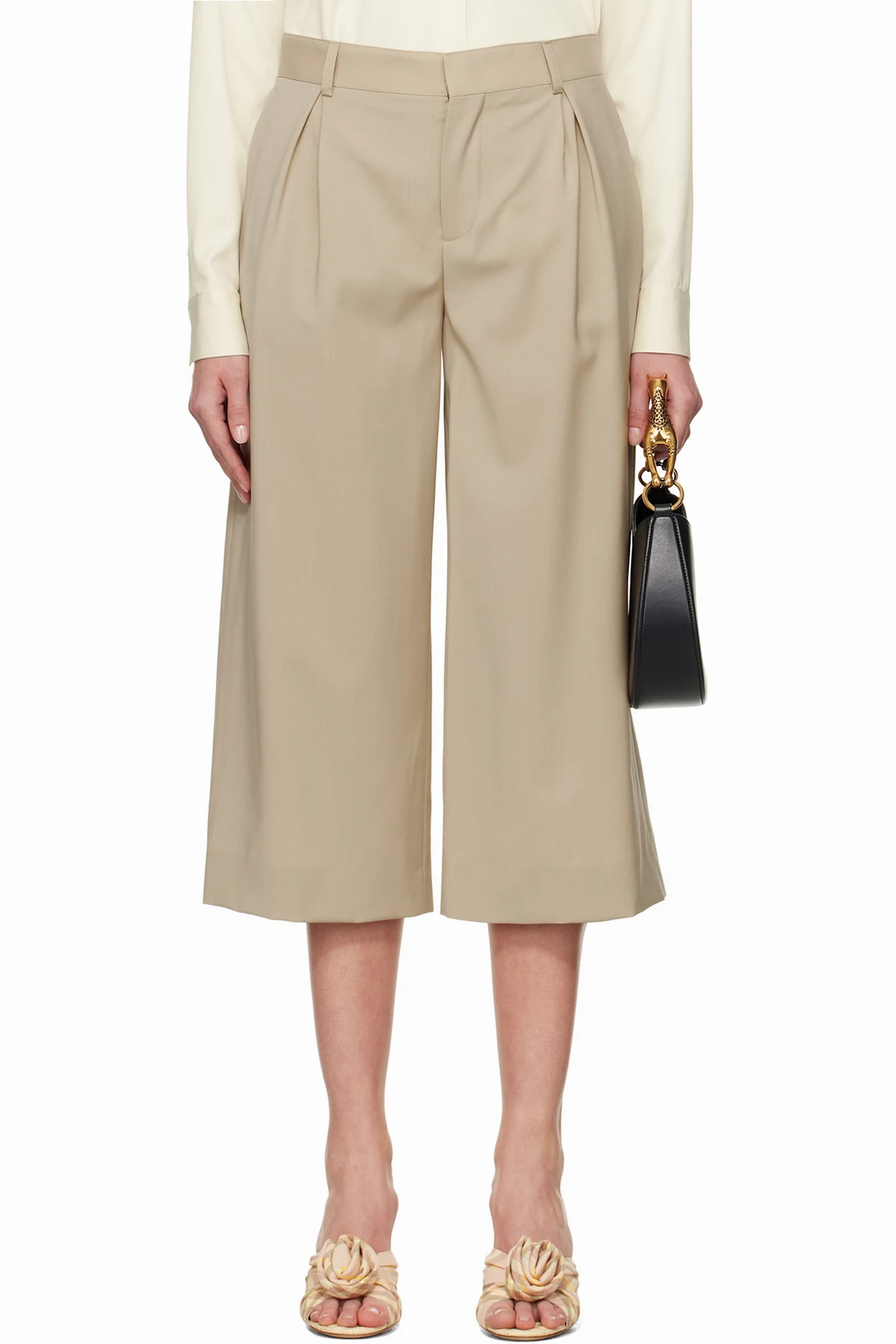 Beige Tailored Twist Trousers