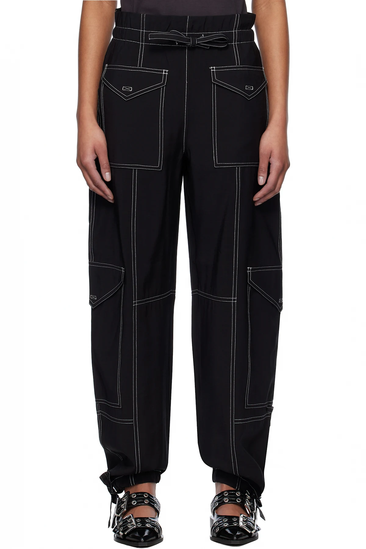Black Light Slub Pocket Trousers