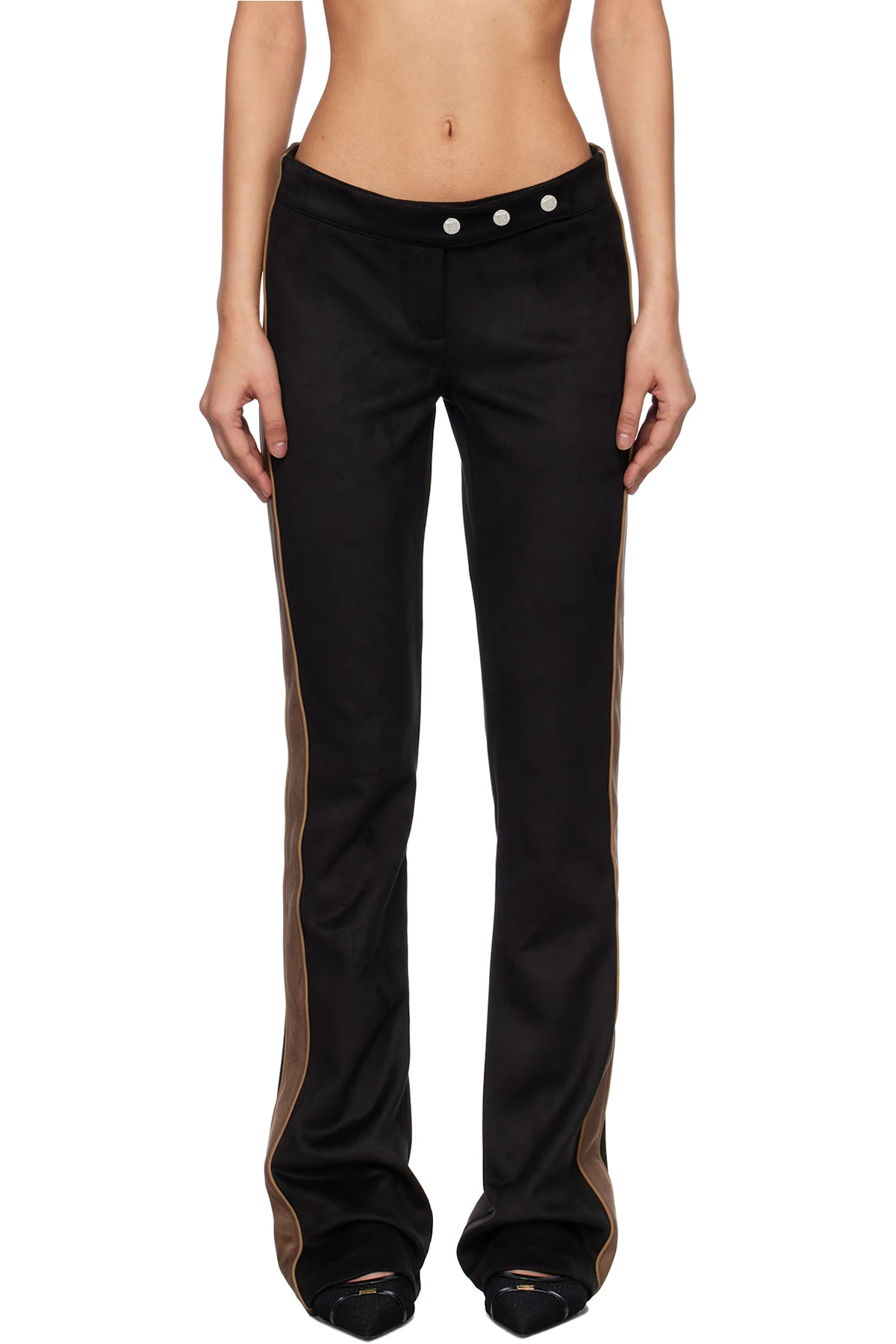 Black Moto Faux-Suede Trousers