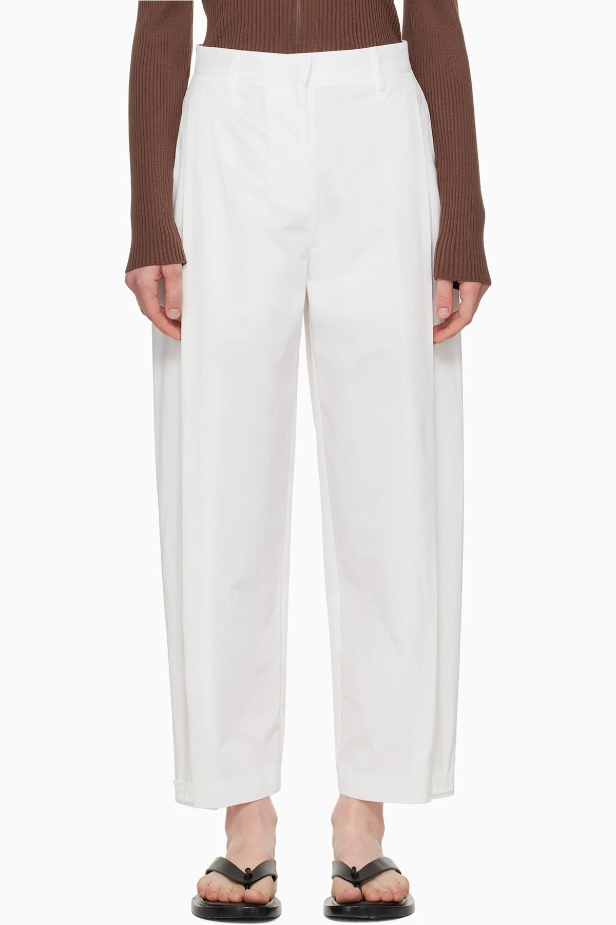 White Button Garconne Trousers