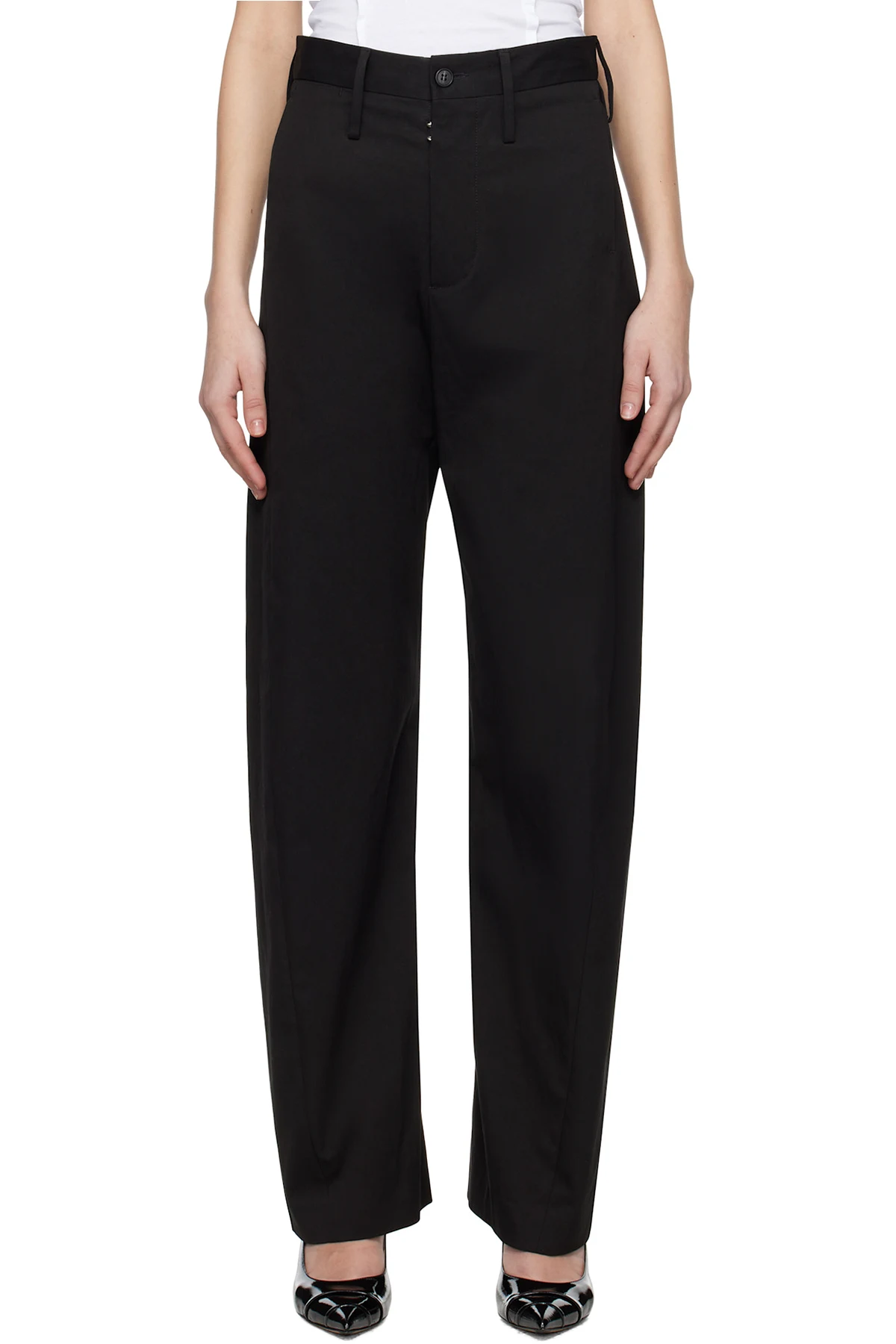 Black Light Cotton Gabardine Trousers