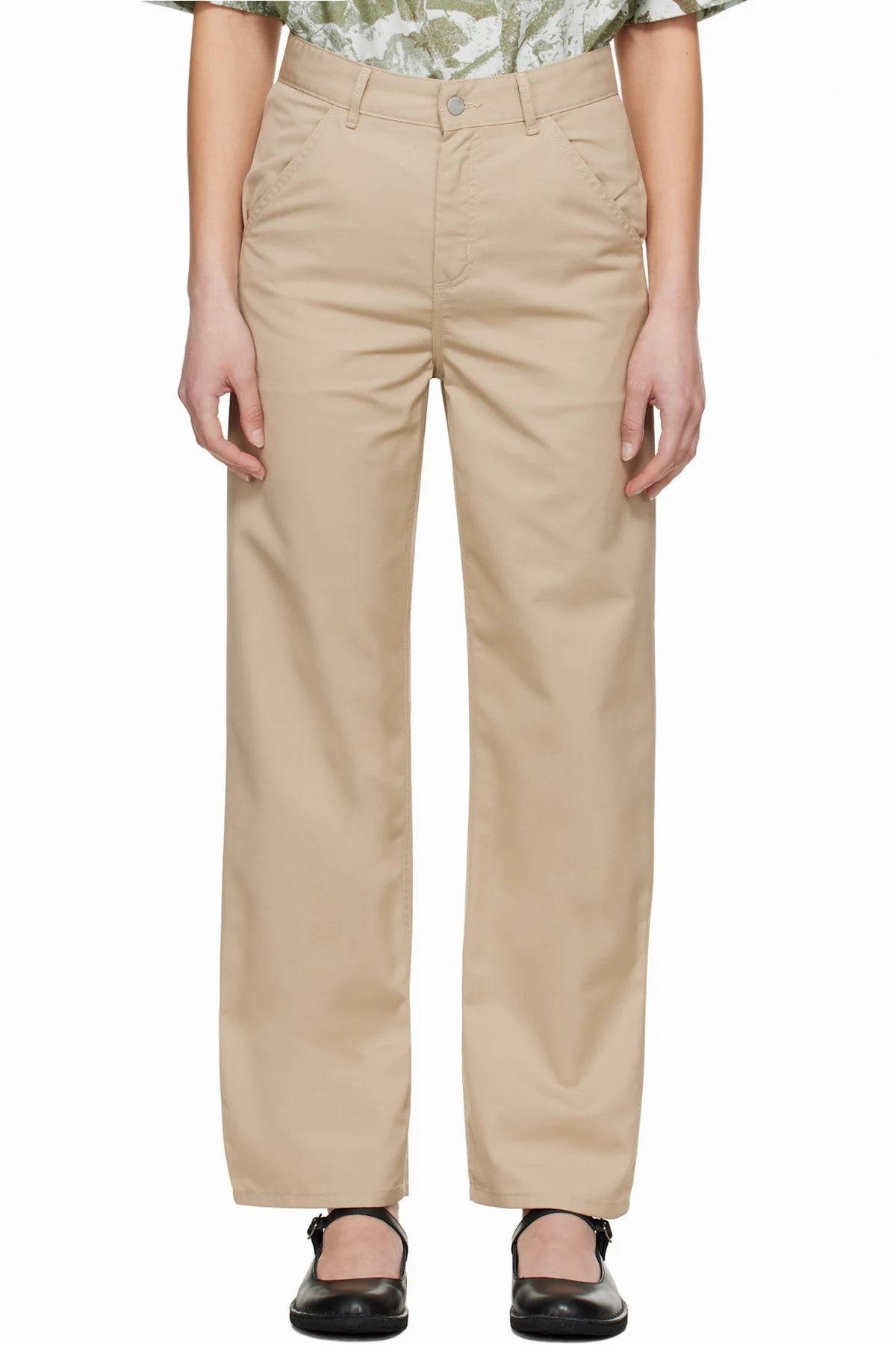 Beige Simple Trousers