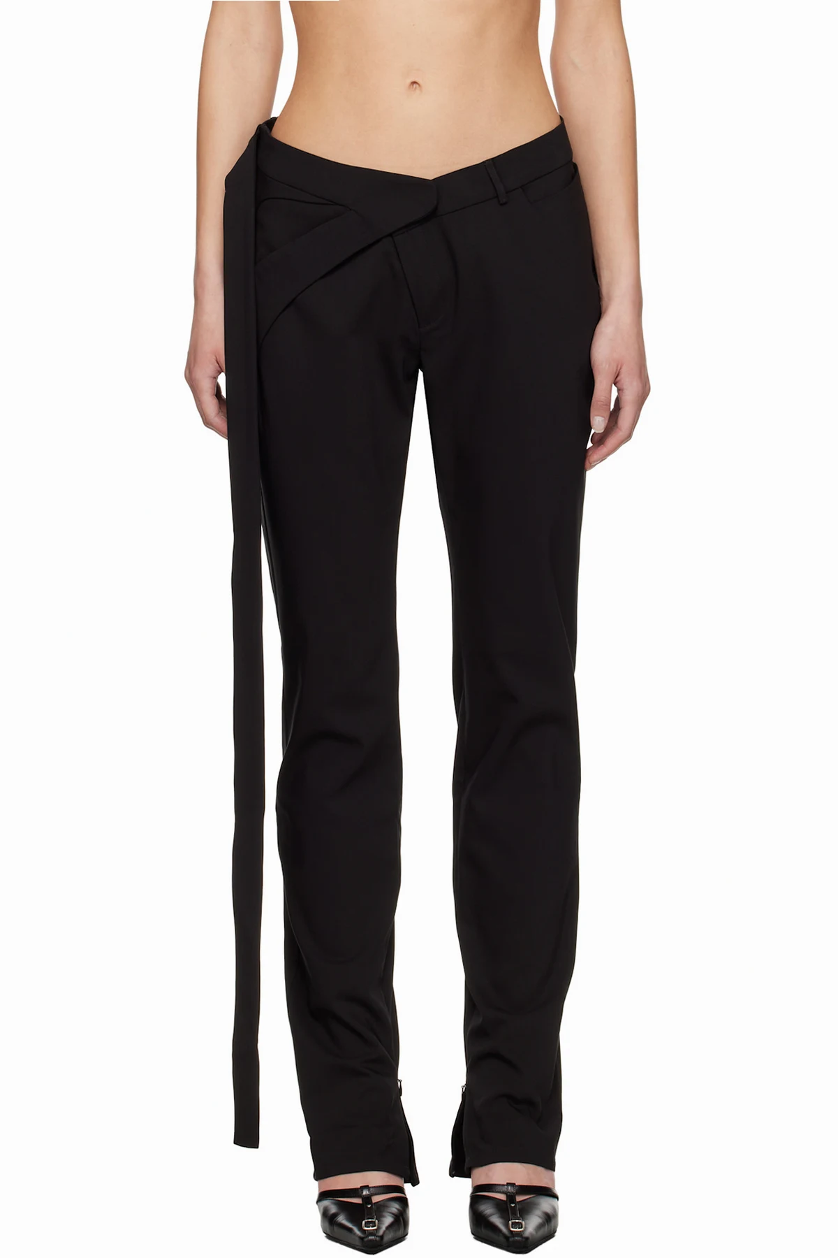 Black Slim Leg Suit Trousers