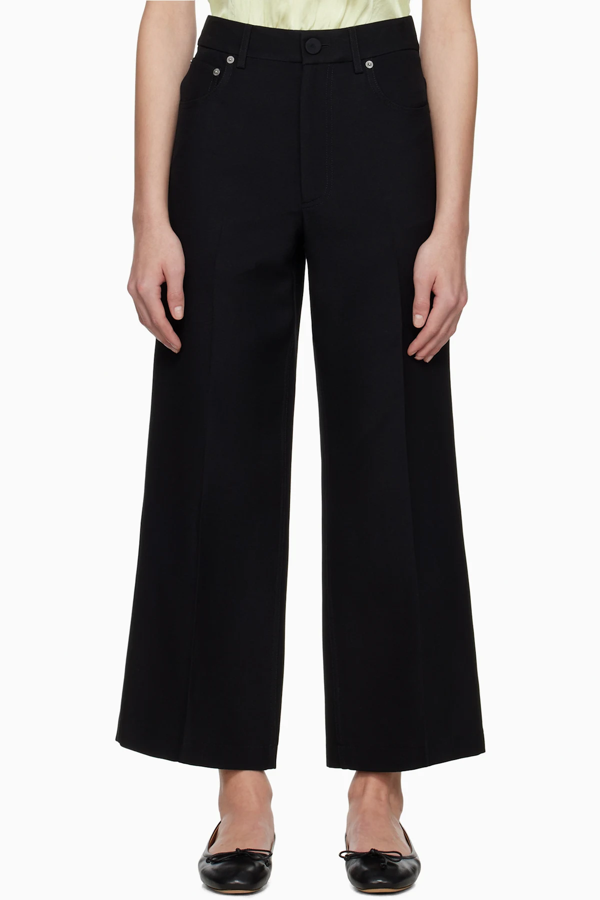 Black Cropped Tailored Trousers