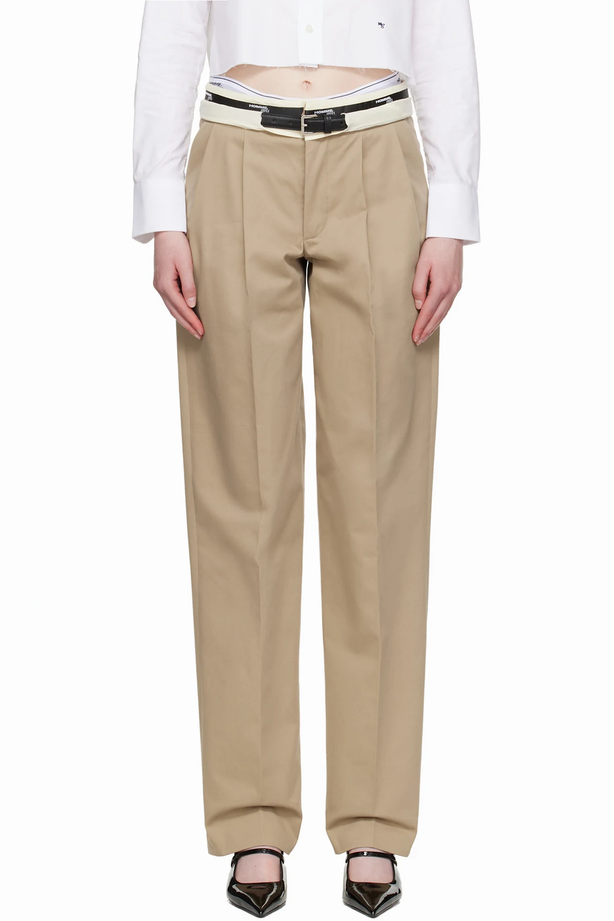 Khaki Big Belt Trousers