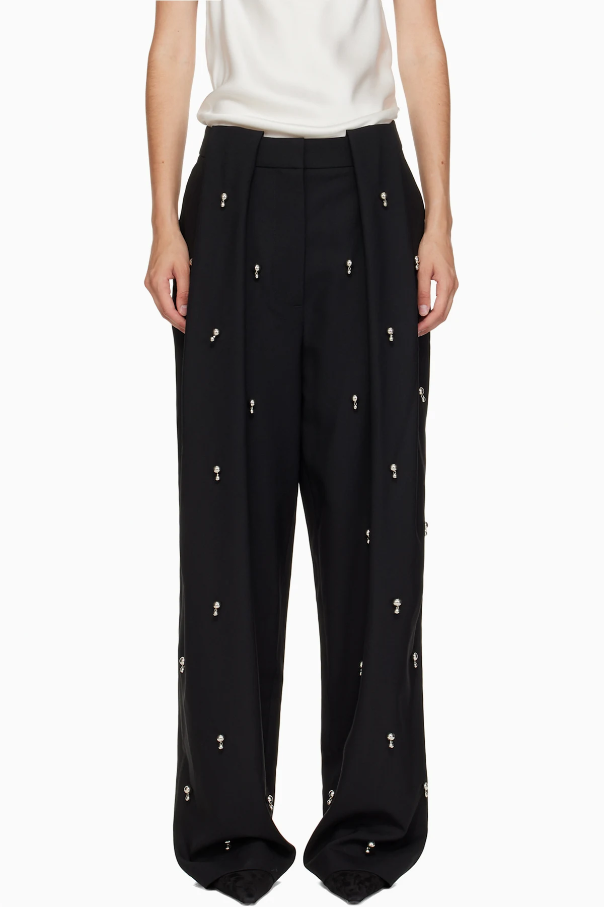 Black Sphere Embroidered Balloon Trousers