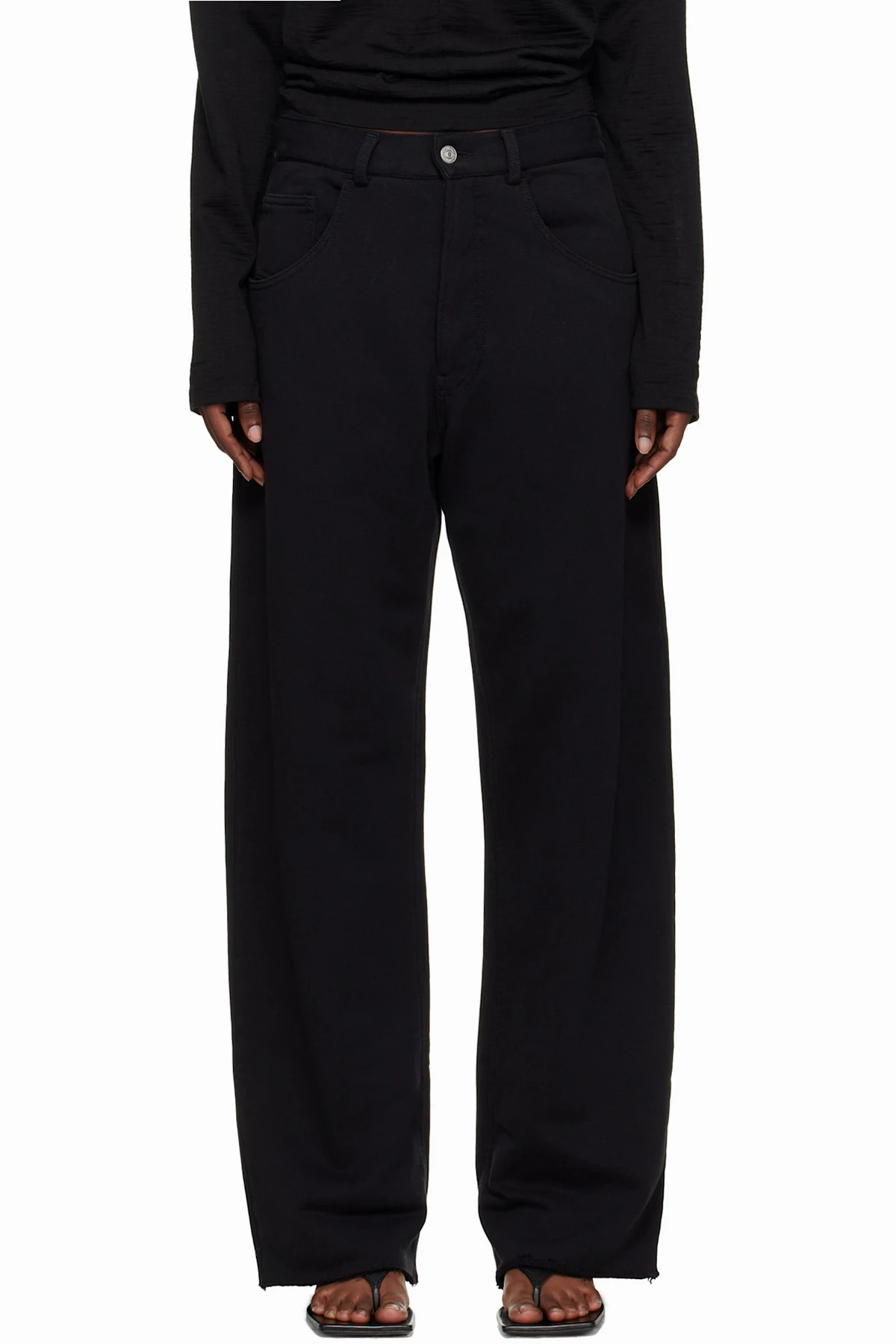 Black Brushed Sweat Jersey Trousers