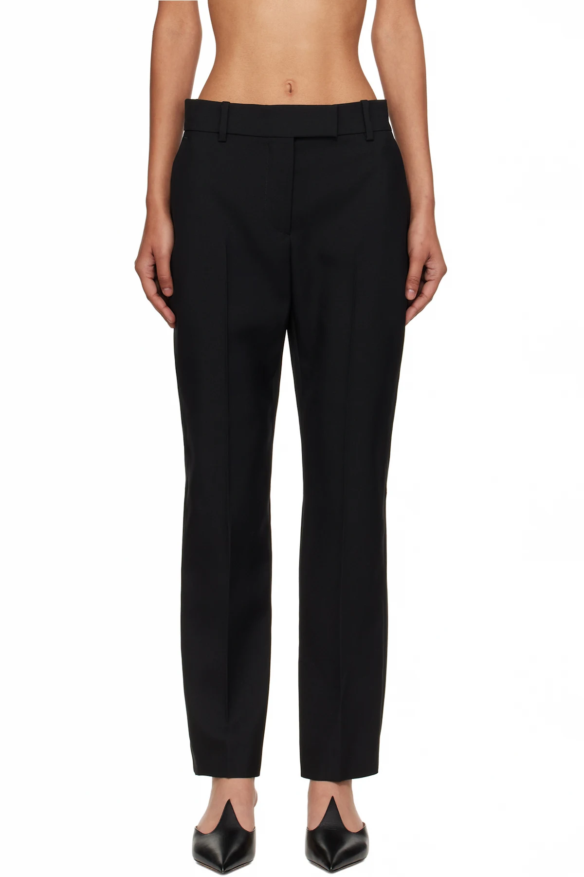 Black Kickback Trousers