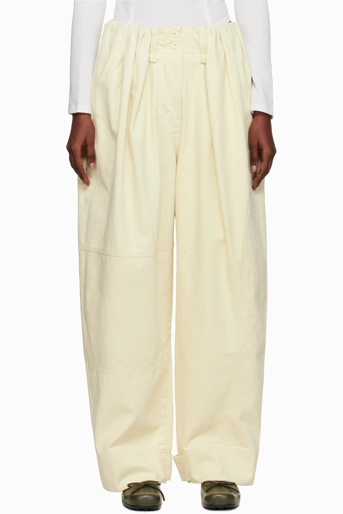 Yellow Full Gather Trousers