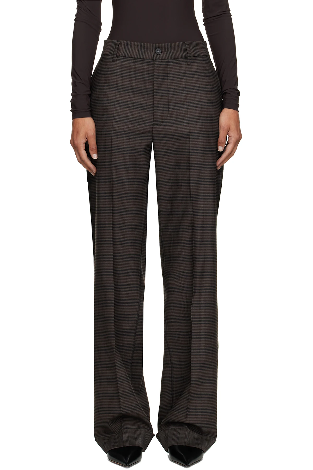 Brown & Black Checked Tailoring Trousers