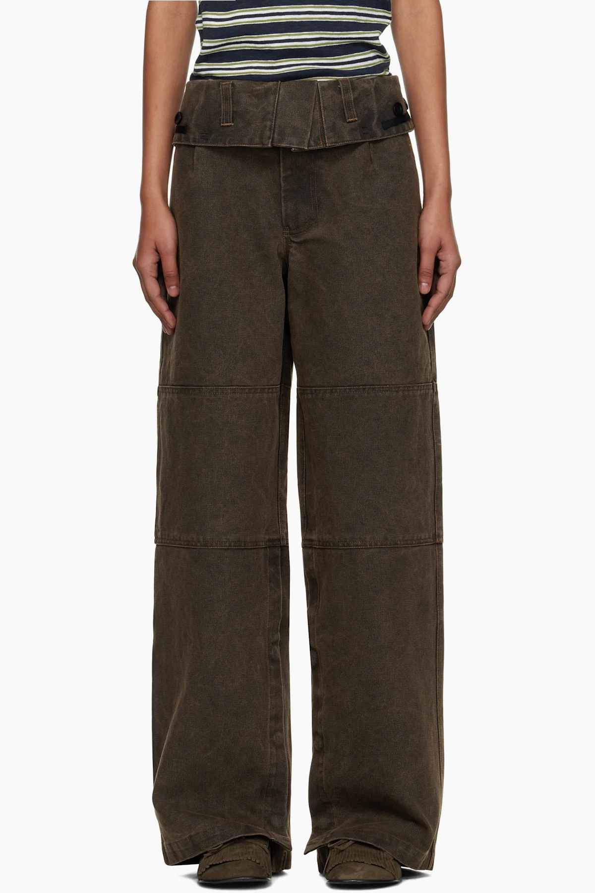 Brown Folded Work Trousers