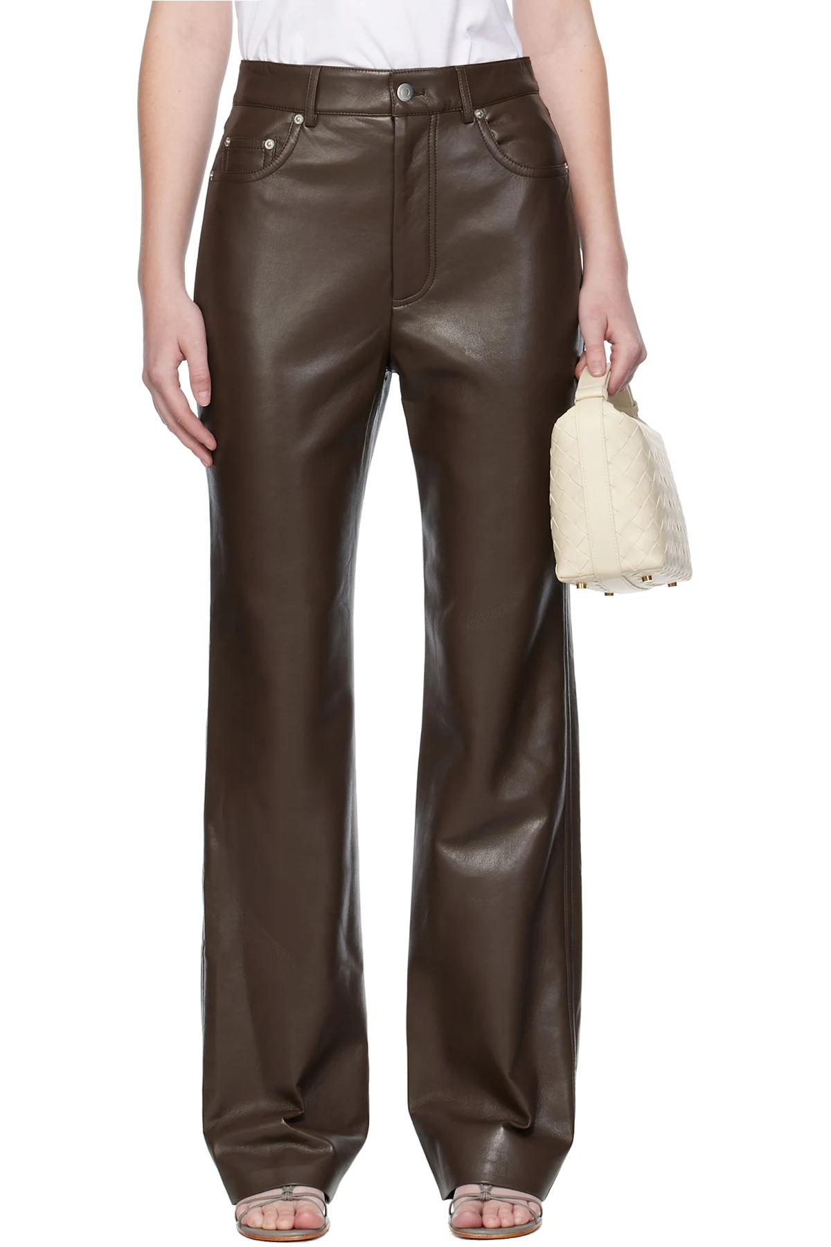 Brown Seldes Regenerated Leather Trousers