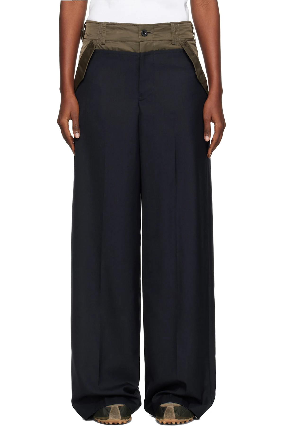 Navy & Khaki Suiting Mix Trousers