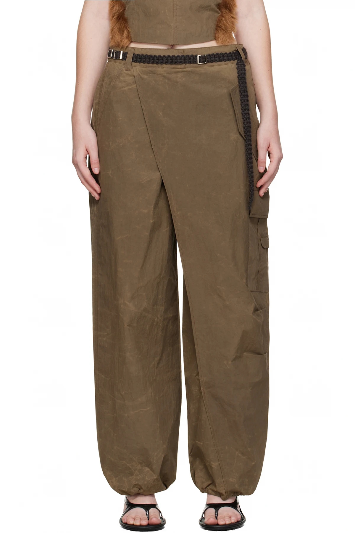 Brown Wrap Cargo Pants