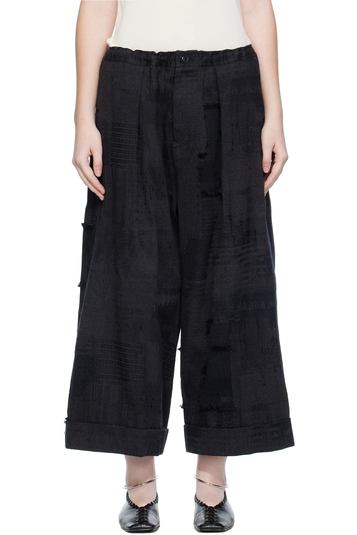 Black Jacquard Trousers