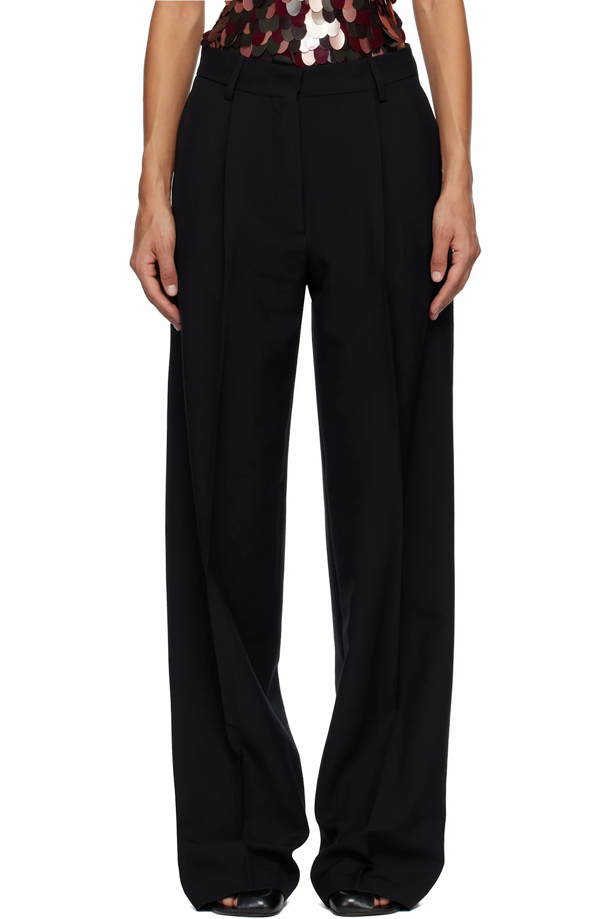 Black Wool & Mohair Trousers