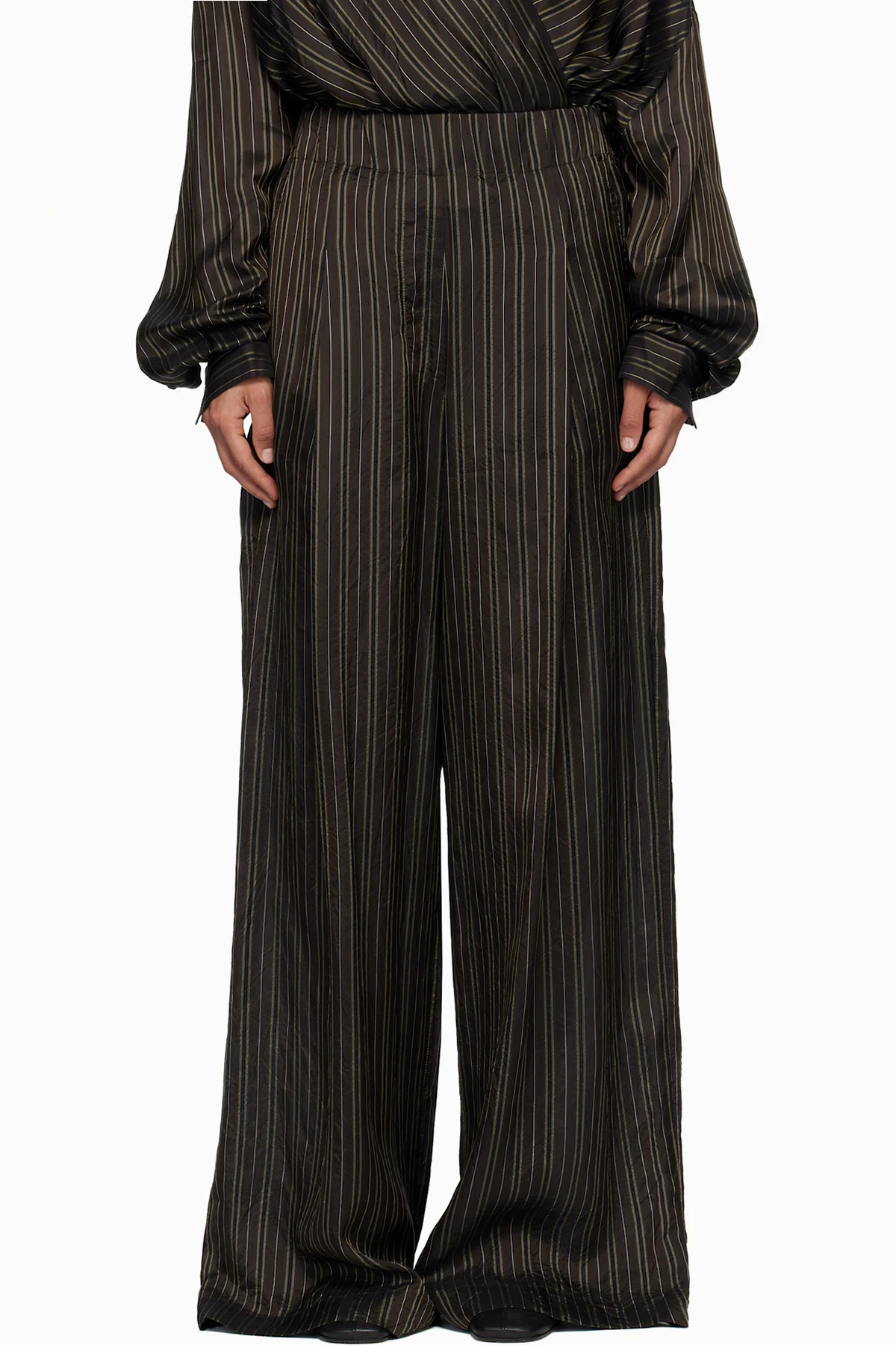 Brown Striped Trousers