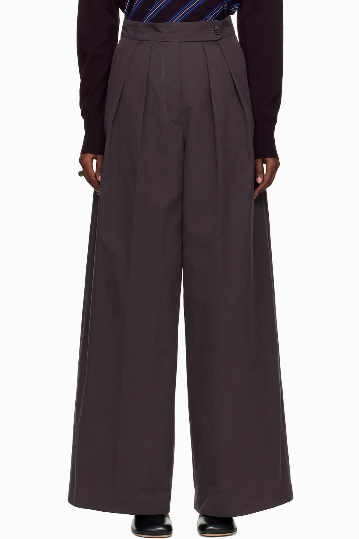 Brown Heavy Cotton Poplin Trousers