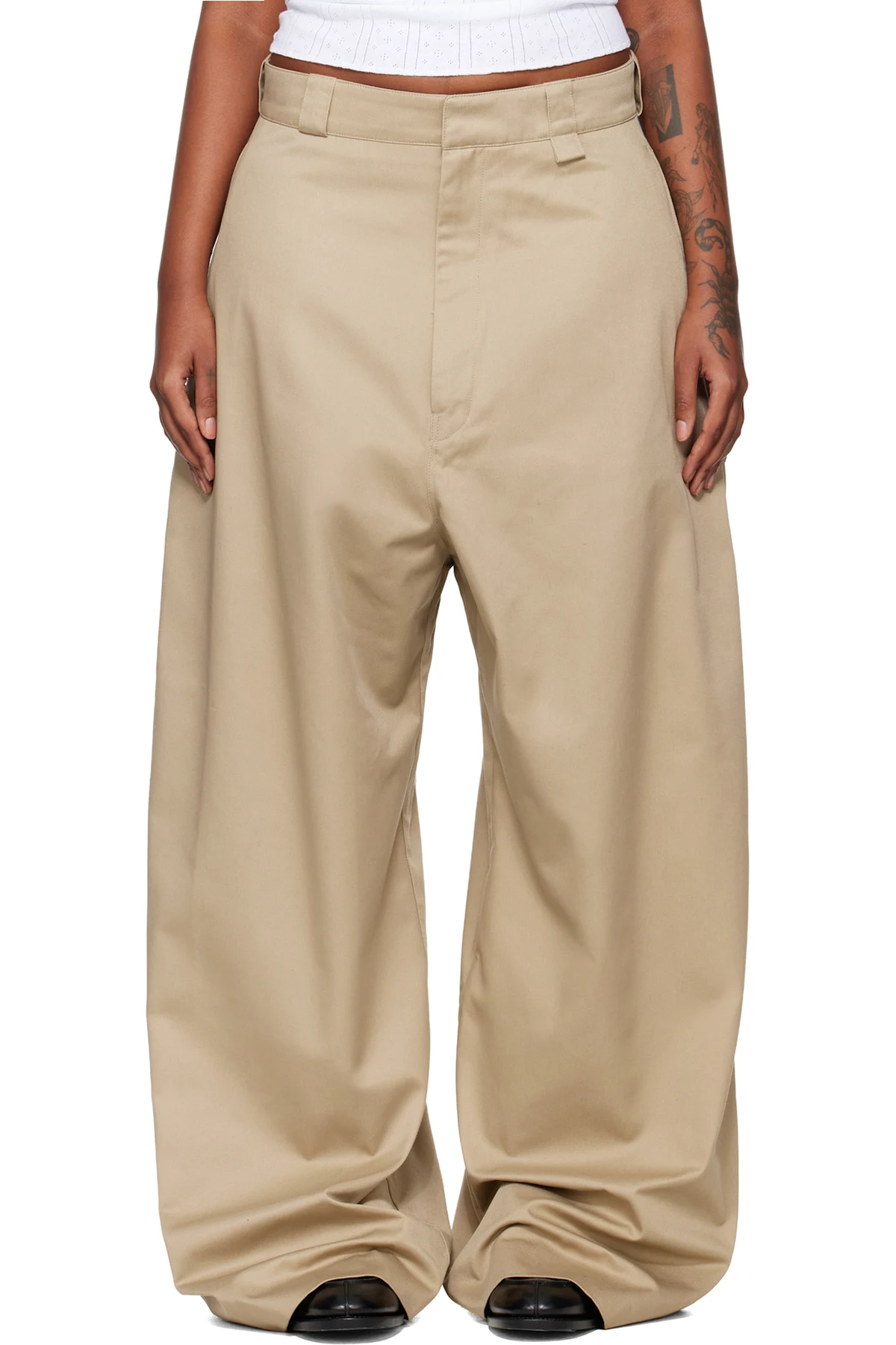 Beige Cholo Chino Trousers