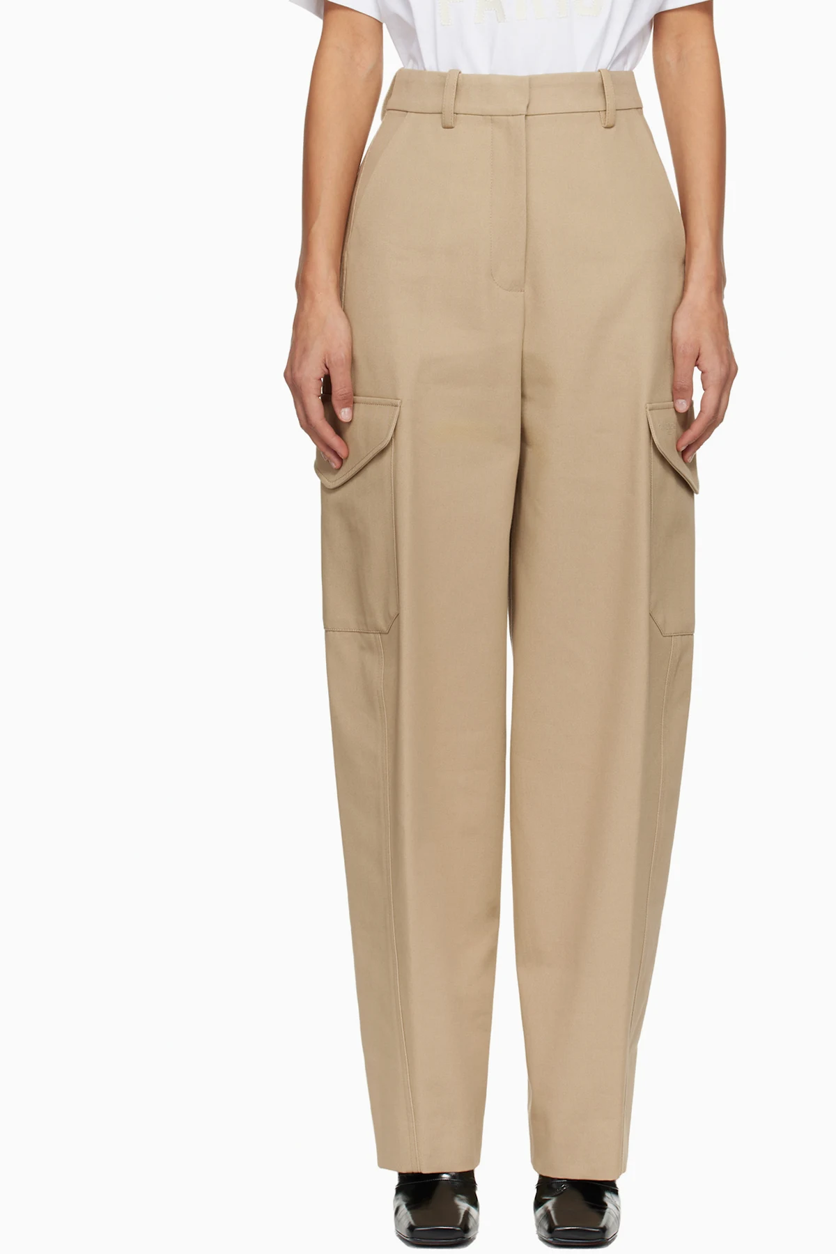 Beige Cocoon Utility Trousers